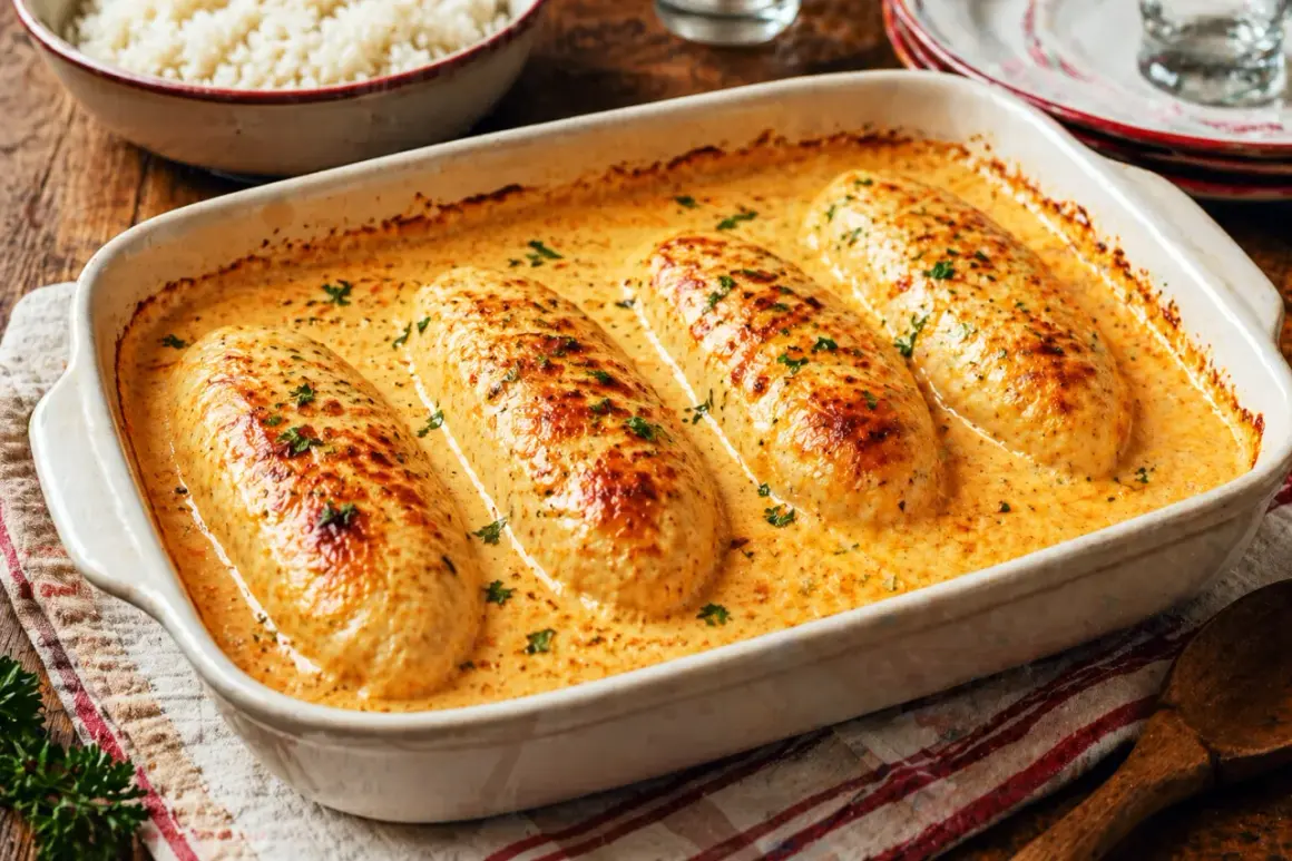 Quatre quenelles dorées baignant dans une onctueuse sauce Nantua, parsemées de persil frais. Un délice réconfortant.