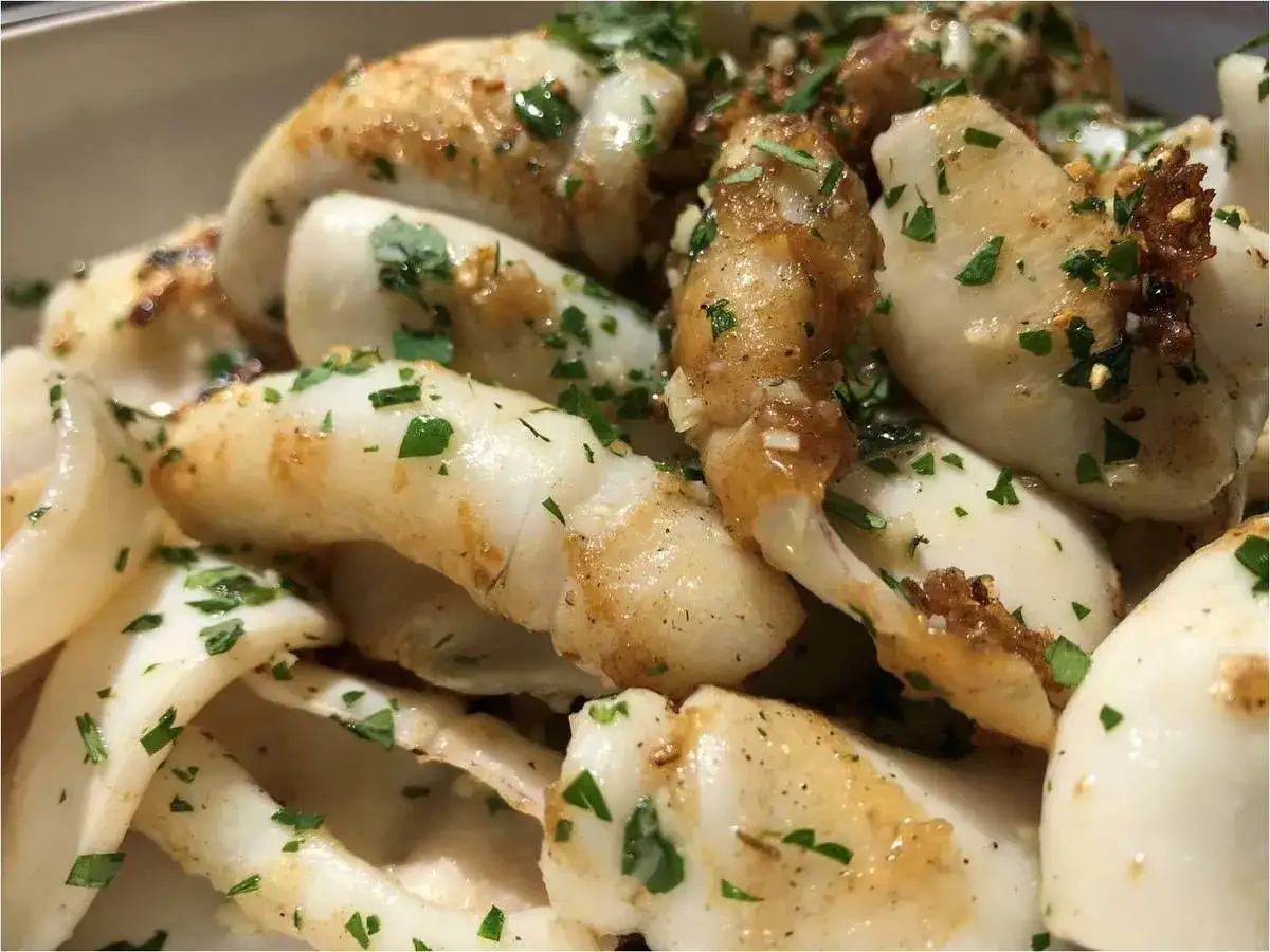 D&eacute;licieuse seiche &agrave; la plancha, dor&eacute;e et parsem&eacute;e de persil frais. Un plat simple et savoureux.